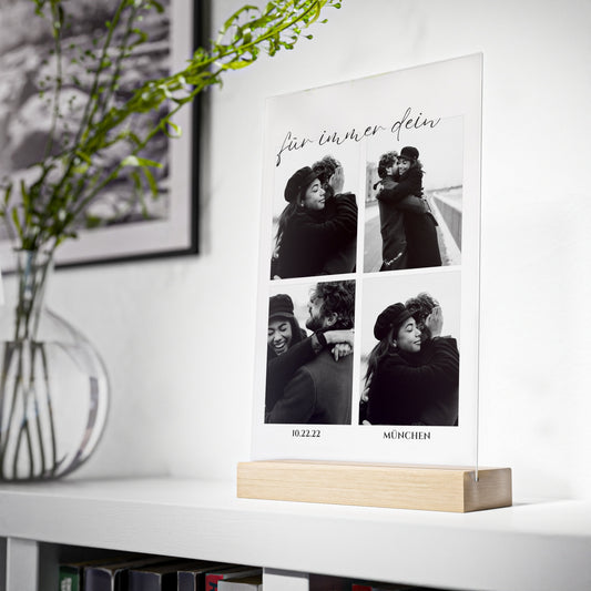 Für immer und ewig Acrylglas-Kunst - Personalisierte Fotodarstellung für Paare - Einzigartiges Geschenk für Freund oder Freundin