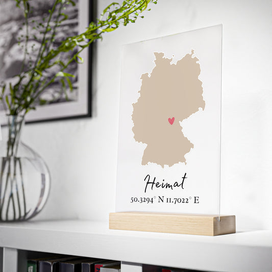 Deutschland Personalisiertes Poster - Weltkarte Koordinaten Zuhause Geschenk Umzug Einweihungsgeschenk Wohnung