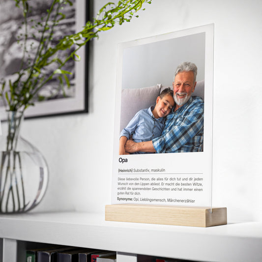Opa Geburtstag | Personalisiertes Geschenk für Opa - Acrylglas mit individuellem Foto und besonderer Botschaft