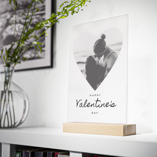 Personalisierte Valentinstag geschenk mit Foto | Pärchengeschenk für Sie | Acrylglas mit Holzstand